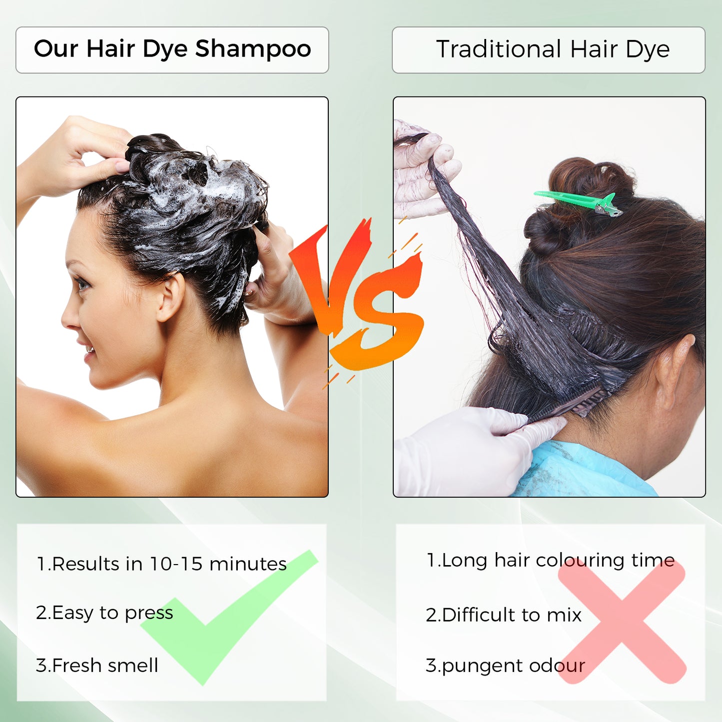 Black Hair Dye Shampoo 3 in 1，Argan Natural Herbal Formula Hair Color Shampoo Covers Gray Hair for Women and Men (16.9 fl.oz Black)